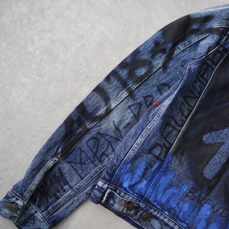 BALENCIAGA 2018AW Graffiti Denim Jacket - NEWSED