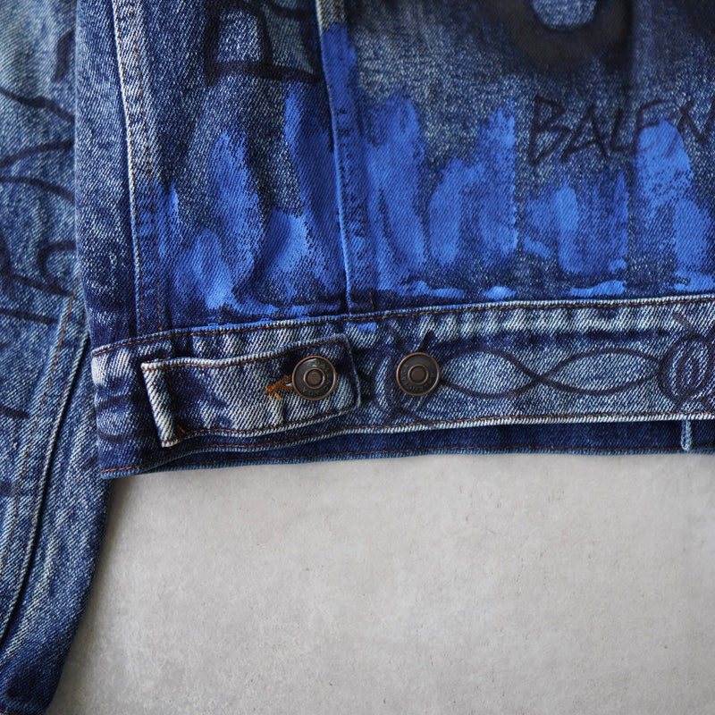 BALENCIAGA 2018AW Graffiti Denim Jacket - NEWSED