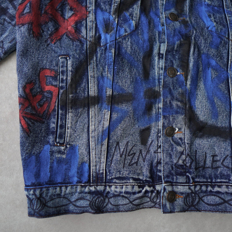 BALENCIAGA 2018AW Graffiti Denim Jacket - NEWSED