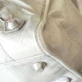 BALENCIAGA バレンシアガ ジャイアントワーク レザー ハンドバッグ ホワイトグレー - NEWSED