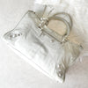 BALENCIAGA 巨型工装皮革手袋（白灰色）