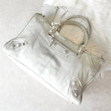BALENCIAGA バレンシアガ ジャイアントワーク レザー ハンドバッグ ホワイトグレー - NEWSED