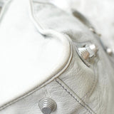 BALENCIAGA バレンシアガ ジャイアントワーク レザー ハンドバッグ ホワイトグレー - NEWSED