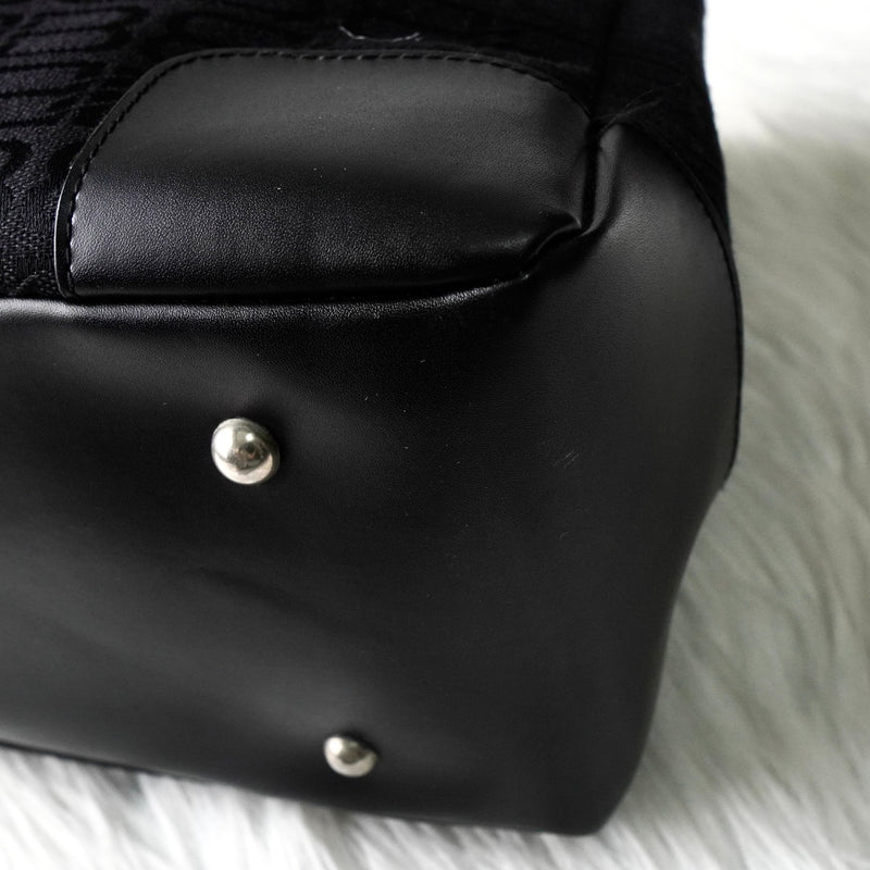 バレンシアガ BBロゴ キャンバス / レザー ハンドバッグ ブラック - NEWSED