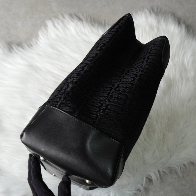 バレンシアガ BBロゴ キャンバス / レザー ハンドバッグ ブラック - NEWSED