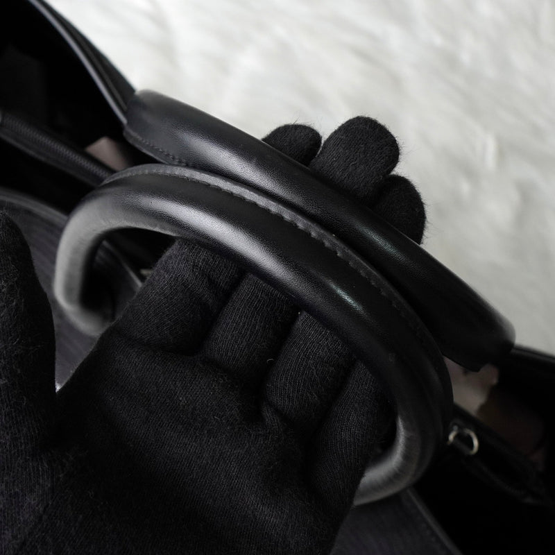 バレンシアガ BBロゴ キャンバス / レザー ハンドバッグ ブラック - NEWSED