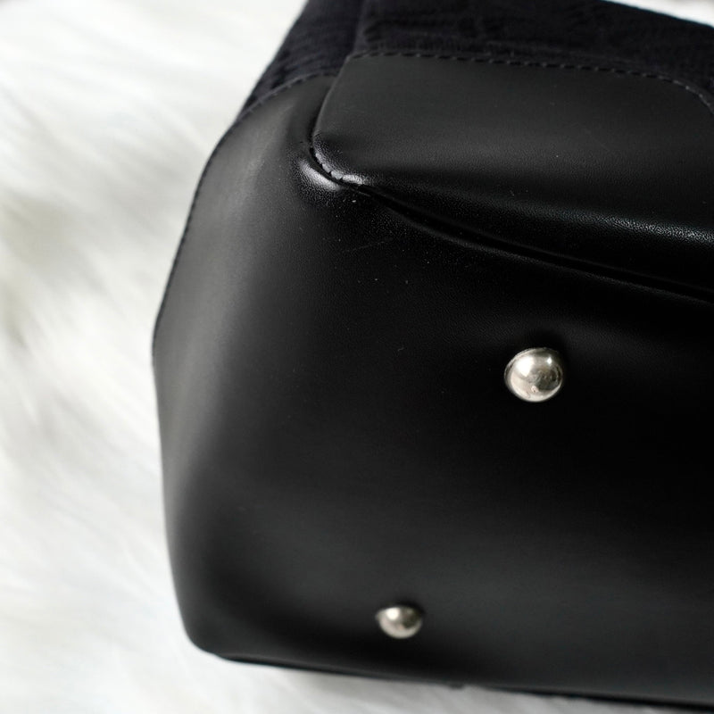 バレンシアガ BBロゴ キャンバス / レザー ハンドバッグ ブラック - NEWSED