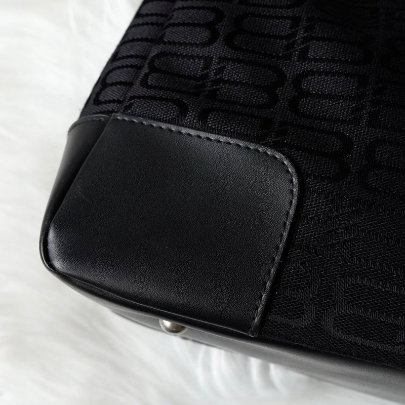 バレンシアガ BBロゴ キャンバス / レザー ハンドバッグ ブラック - NEWSED