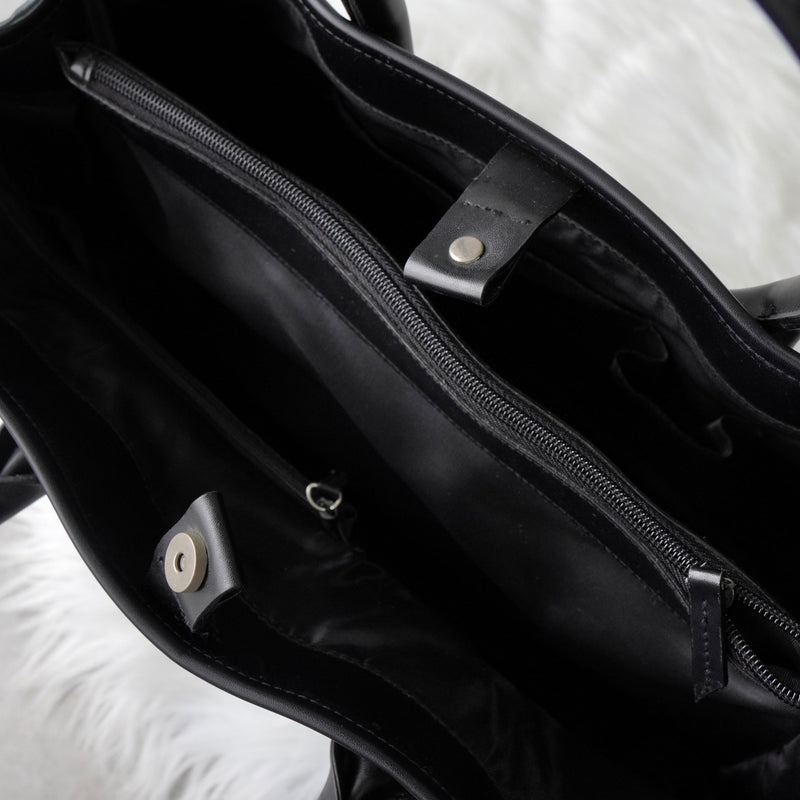 バレンシアガ BBロゴ キャンバス / レザー ハンドバッグ ブラック - NEWSED