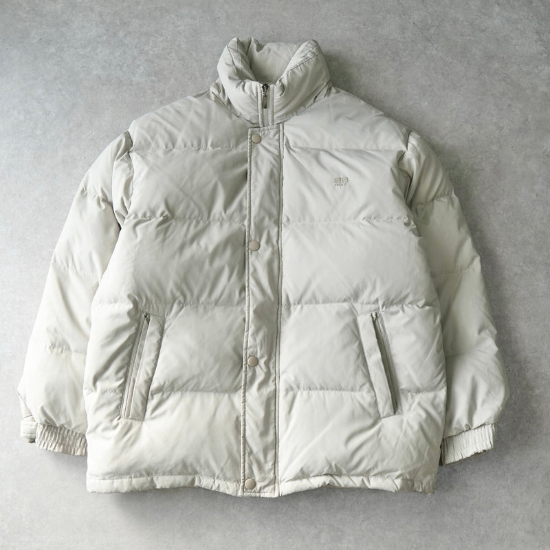 バレンシアガ ヴィンテージ BBロゴ ダウンジャケット アイボリー - NEWSED