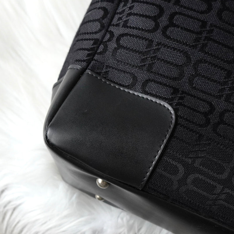 バレンシアガ BBロゴ キャンバス / レザー ハンドバッグ ブラック - NEWSED