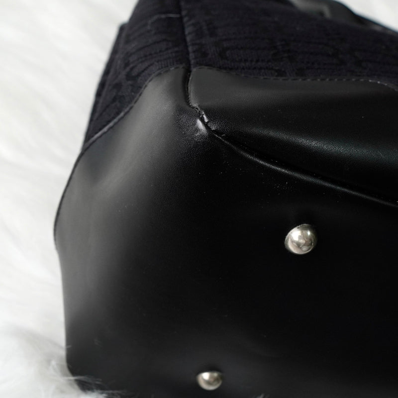 バレンシアガ BBロゴ キャンバス / レザー ハンドバッグ ブラック - NEWSED