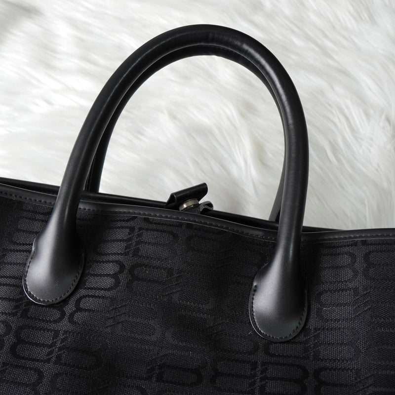 バレンシアガ BBロゴ キャンバス / レザー ハンドバッグ ブラック - NEWSED