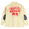 バウワウ BEATLE MANIA CARDIGAN レザーエルボーパッチ Vネック カーディガン ベージュ XL メンズ