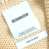 バウワウ BEATLE MANIA CARDIGAN レザーエルボーパッチ Vネック カーディガン ベージュ XL メンズ - NEWSED