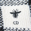 クリスチャンディオール BEE刺繡 チェック柄 アシンメトリーデザイン ラップ ロングスカート ブラック 40 レディース