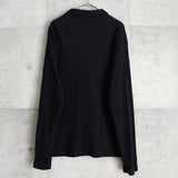 ステューシー Big Thermal Zip Shirt ワンポイントロゴ フルジップ サーマル ブラック メンズ - NEWSED