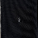 ステューシー Big Thermal Zip Shirt ワンポイントロゴ フルジップ サーマル ブラック メンズ - NEWSED