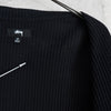 ステューシー Big Thermal Zip Shirt ワンポイントロゴ フルジップ サーマル ブラック メンズ