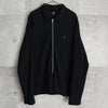 ステューシー Big Thermal Zip Shirt ワンポイントロゴ フルジップ サーマル ブラック メンズ