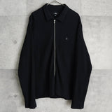 ステューシー Big Thermal Zip Shirt ワンポイントロゴ フルジップ サーマル ブラック メンズ - NEWSED