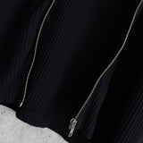 ステューシー Big Thermal Zip Shirt ワンポイントロゴ フルジップ サーマル ブラック メンズ - NEWSED