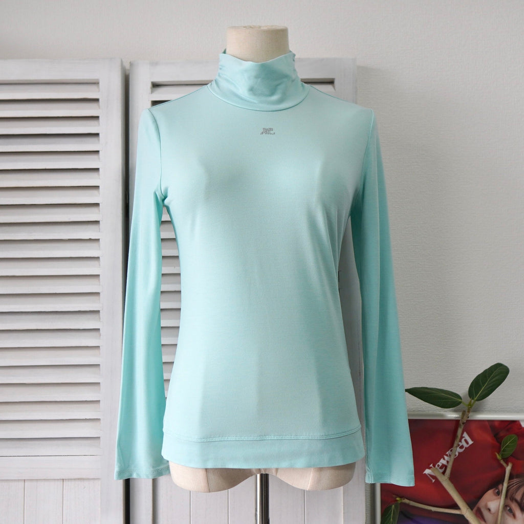 Bijou Logo High-neck Long Sleeve Top