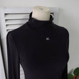 Bijou Logo High - neck Long Sleeve Top - NEWSED