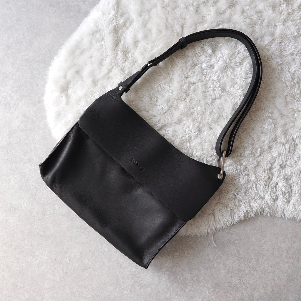 Black Leather One Shoulder Bag