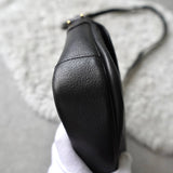 Black Leather Shoulder Bag - NEWSED