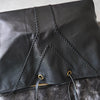 Black leather tote bag