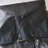 Black leather tote bag - NEWSED