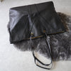 Black leather tote bag