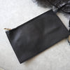 Black leather tote bag