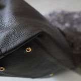 Black leather tote bag - NEWSED