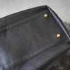 Black leather tote bag