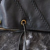 Black leather tote bag