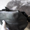 Black suede leather hand bag