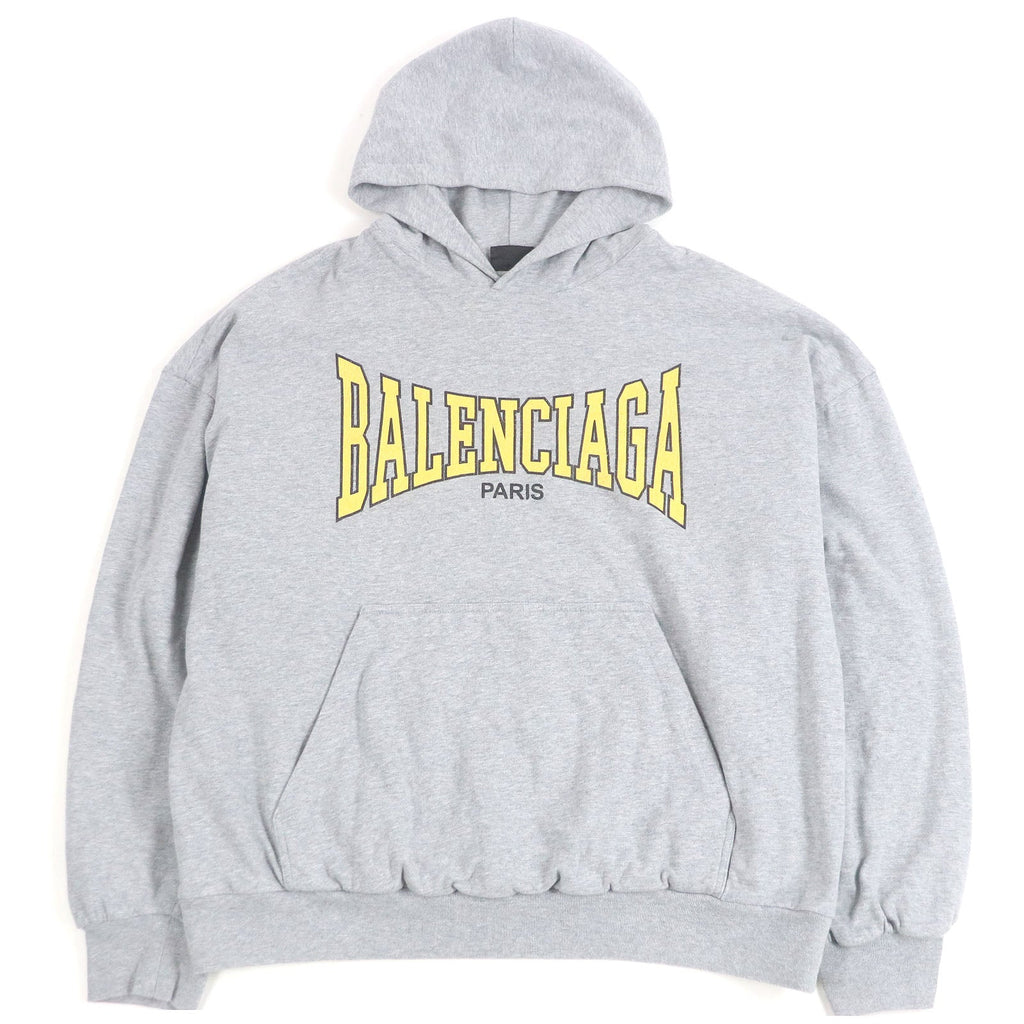 バレンシアガ BOXING LINED HOODIE クラックロゴ プルオーバー パーカー グレー L メンズ