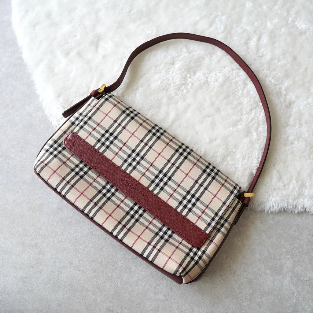 Burberry checked one shoulder bag