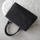 セリーヌ Cマカダム トリオンフ ハンドバッグ キャンバス/レザー ブラック 黒 - NEWSED