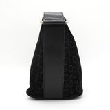セリーヌ Cマカダム スエード / レザー ワンショルダーバッグ ブラック - NEWSED