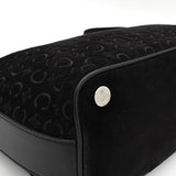 セリーヌ Cマカダム スエード / レザー ワンショルダーバッグ ブラック - NEWSED