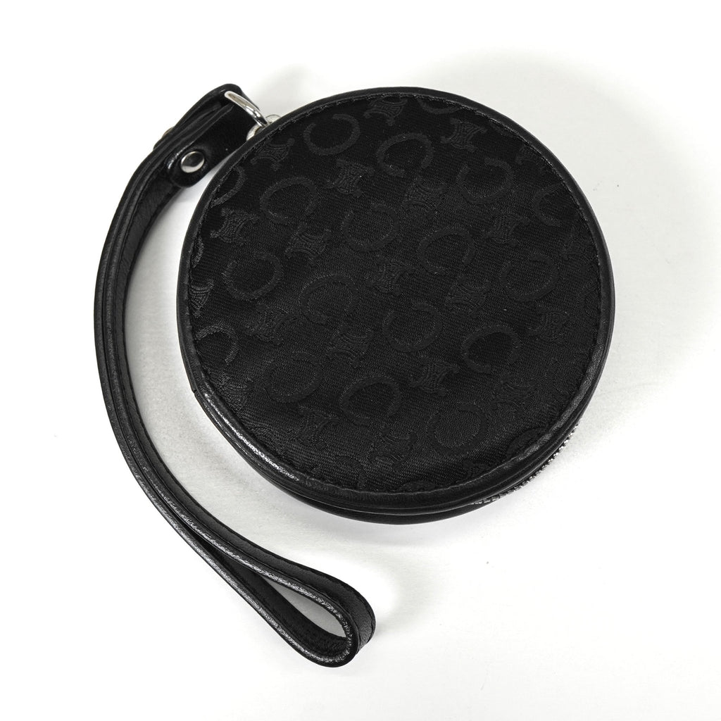 セリーヌ Cマカダム キャンバス / レザー サークル コインケース ブラック