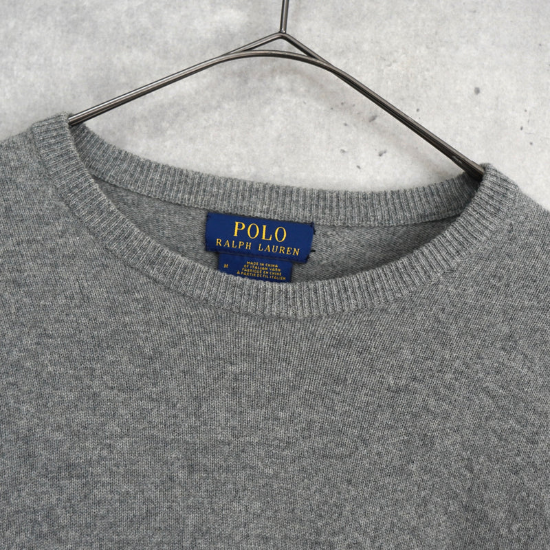 ポロ ラルフローレン ポニーロゴ ニット グレー