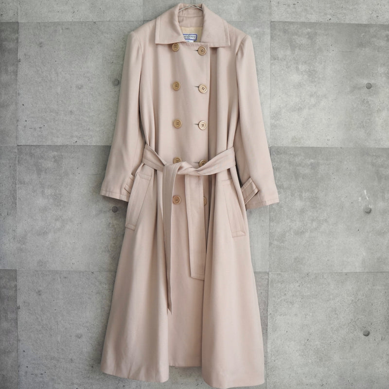 イヴサンローラン ロング丈 トレンチコート ピンクベージュ コート レディース