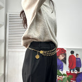 シャネル ヴィンテージ CAMBON カンボン チェーンベルト ブラック 箱付き - NEWSED