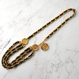 シャネル ヴィンテージ CAMBON カンボン チェーンベルト ブラック 箱付き - NEWSED