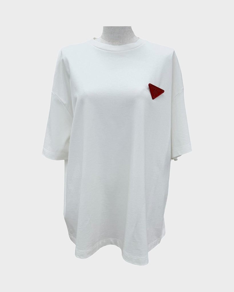 プラダ トライアングルロゴ 半袖Ｔシャツ ホワイト S レディース 未使用品
