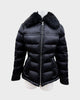 プラダ シープファー トライアングルロゴ ZIP UP ダウンジャケット ブラック 38 レディース